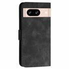 For Google Pixel 8 YX0080 Grid Butterfly Embossed Pattern Flip Leather Phone Case with Lanyard(Black) - 3