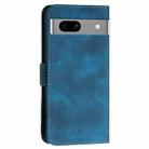 For Google Pixel 7a Grid Butterfly Embossed Pattern Leather Phone Case with Lanyard(Dark Blue) - 3