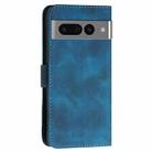 For Google Pixel 7 Pro 5G YX0080 Grid Butterfly Embossed Pattern Flip Leather Phone Case with Lanyard(Dark Blue) - 3