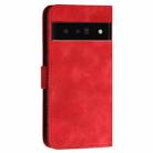 For Google Pixel 6 Pro YX0080 Grid Butterfly Embossed Pattern Flip Leather Phone Case with Lanyard(Red) - 3