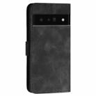 For Google Pixel 6 Pro YX0080 Grid Butterfly Embossed Pattern Flip Leather Phone Case with Lanyard(Black) - 3