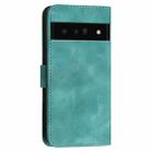 For Google Pixel 6 Pro YX0080 Grid Butterfly Embossed Pattern Flip Leather Phone Case with Lanyard(Light Blue) - 3