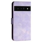 For Google Pixel 6 Pro YX0080 Grid Butterfly Embossed Pattern Flip Leather Phone Case with Lanyard(Light Purple) - 3