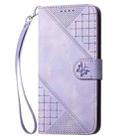 For Google Pixel 9a Grid Butterfly Embossed Pattern Leather Phone Case with Lanyard(Light Purple) - 2