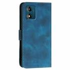 For Motorola Moto E13 YX0080 Grid Butterfly Embossed Pattern Flip Leather Phone Case with Lanyard(Dark Blue) - 3