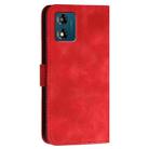 For Motorola Moto E13 YX0080 Grid Butterfly Embossed Pattern Flip Leather Phone Case with Lanyard(Red) - 3