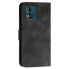 For Motorola Moto E13 YX0080 Grid Butterfly Embossed Pattern Flip Leather Phone Case with Lanyard(Black) - 3