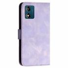 For Motorola Moto E13 YX0080 Grid Butterfly Embossed Pattern Flip Leather Phone Case with Lanyard(Light Purple) - 3