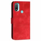 For Motorola Moto E20 4G YX0080 Grid Butterfly Embossed Pattern Flip Leather Phone Case with Lanyard(Red) - 3