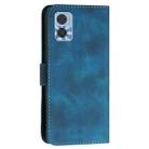 For Motorola Moto E22 YX0080 Grid Butterfly Embossed Pattern Flip Leather Phone Case with Lanyard(Dark Blue) - 3