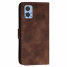 For Motorola Moto E22 YX0080 Grid Butterfly Embossed Pattern Flip Leather Phone Case with Lanyard(Coffee) - 3