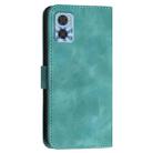 For Motorola Moto E22 YX0080 Grid Butterfly Embossed Pattern Flip Leather Phone Case with Lanyard(Light Blue) - 3