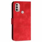 For Motorola Moto E40 / E30 YX0080 Grid Butterfly Embossed Pattern Flip Leather Phone Case with Lanyard(Red) - 3