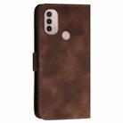 For Motorola Moto E40 / E30 YX0080 Grid Butterfly Embossed Pattern Flip Leather Phone Case with Lanyard(Coffee) - 3