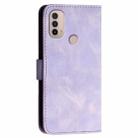 For Motorola Moto E40 / E30 YX0080 Grid Butterfly Embossed Pattern Flip Leather Phone Case with Lanyard(Light Purple) - 3