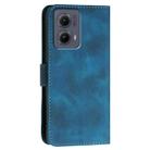 For Motorola Edge 2024 5G Global YX0080 Grid Butterfly Embossed Pattern Flip Leather Phone Case with Lanyard(Dark Blue) - 3