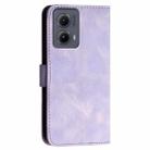 For Motorola Edge 2024 5G Global YX0080 Grid Butterfly Embossed Pattern Flip Leather Phone Case with Lanyard(Light Purple) - 3