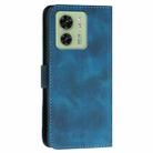 For Motorola Edge 40 YX0080 Grid Butterfly Embossed Pattern Flip Leather Phone Case with Lanyard(Dark Blue) - 3