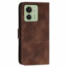 For Motorola Edge 40 Grid Butterfly Embossed Pattern Leather Phone Case with Lanyard(Coffee) - 3