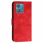 For Motorola Edge 40 Neo 5G YX0080 Grid Butterfly Embossed Pattern Flip Leather Phone Case with Lanyard(Red) - 3