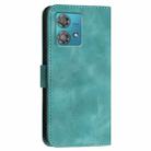 For Motorola Edge 40 Neo 5G YX0080 Grid Butterfly Embossed Pattern Flip Leather Phone Case with Lanyard(Light Blue) - 3