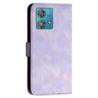 For Motorola Edge 40 Neo 5G Grid Butterfly Embossed Pattern Leather Phone Case with Lanyard(Light Purple) - 3