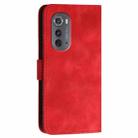 For Motorola Edge 2022 YX0080 Grid Butterfly Embossed Pattern Flip Leather Phone Case with Lanyard(Red) - 3