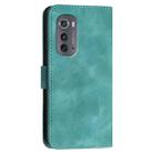 For Motorola Edge 2022 YX0080 Grid Butterfly Embossed Pattern Flip Leather Phone Case with Lanyard(Light Blue) - 3