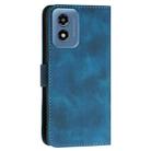 For Motorola Moto G Play 4G 2024 YX0080 Grid Butterfly Embossed Pattern Flip Leather Phone Case with Lanyard(Dark Blue) - 3