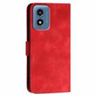 For Motorola Moto G Play 4G 2024 YX0080 Grid Butterfly Embossed Pattern Flip Leather Phone Case with Lanyard(Red) - 3