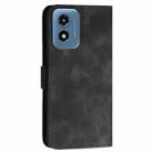 For Motorola Moto G Play 4G 2024 YX0080 Grid Butterfly Embossed Pattern Flip Leather Phone Case with Lanyard(Black) - 3