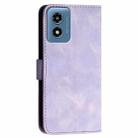 For Motorola Moto G Play 4G 2024 YX0080 Grid Butterfly Embossed Pattern Flip Leather Phone Case with Lanyard(Light Purple) - 3