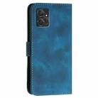 For Motorola Moto G Power 2023 YX0080 Grid Butterfly Embossed Pattern Flip Leather Phone Case with Lanyard(Dark Blue) - 3