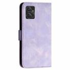 For Motorola Moto G Power 2023 YX0080 Grid Butterfly Embossed Pattern Flip Leather Phone Case with Lanyard(Light Purple) - 3