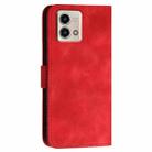 For Motorola Moto G Stylus 5G 2023 YX0080 Grid Butterfly Embossed Pattern Flip Leather Phone Case with Lanyard(Red) - 3