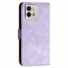 For Motorola Moto G Stylus 5G 2023 YX0080 Grid Butterfly Embossed Pattern Flip Leather Phone Case with Lanyard(Light Purple) - 3