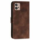 For Motorola Moto G32 YX0080 Grid Butterfly Embossed Pattern Flip Leather Phone Case with Lanyard(Coffee) - 3