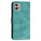 For Motorola Moto G32 YX0080 Grid Butterfly Embossed Pattern Flip Leather Phone Case with Lanyard(Light Blue) - 3