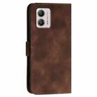 For Motorola Moto G53 / G13 / G23 Grid Butterfly Embossed Pattern Leather Phone Case with Lanyard(Coffee) - 3