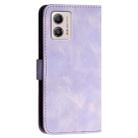 For Motorola Moto G53 / G13 / G23 Grid Butterfly Embossed Pattern Leather Phone Case with Lanyard(Light Purple) - 3