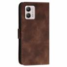 For Motorola Moto G53j / G53y Grid Butterfly Embossed Pattern Leather Phone Case with Lanyard(Coffee) - 3