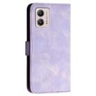 For Motorola Moto G53j / G53y YX0080 Grid Butterfly Embossed Pattern Flip Leather Phone Case with Lanyard(Light Purple) - 3