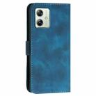 For Motorola Moto G54 5G Global YX0080 Grid Butterfly Embossed Pattern Flip Leather Phone Case with Lanyard(Dark Blue) - 3