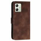 For Motorola Moto G54 5G Global YX0080 Grid Butterfly Embossed Pattern Flip Leather Phone Case with Lanyard(Coffee) - 3