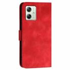 For Motorola Moto G54 Power Grid Butterfly Embossed Pattern Leather Phone Case with Lanyard(Red) - 3