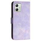 For Motorola Moto G54 Power YX0080 Grid Butterfly Embossed Pattern Flip Leather Phone Case with Lanyard(Light Purple) - 3