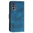 For Motorola Moto G62 5G YX0080 Grid Butterfly Embossed Pattern Flip Leather Phone Case with Lanyard(Dark Blue) - 3