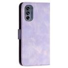 For Motorola Moto G62 5G YX0080 Grid Butterfly Embossed Pattern Flip Leather Phone Case with Lanyard(Light Purple) - 3