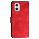 For Motorola Moto G73 YX0080 Grid Butterfly Embossed Pattern Flip Leather Phone Case with Lanyard(Red) - 3