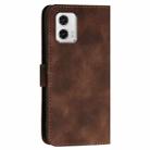 For Motorola Moto G73 YX0080 Grid Butterfly Embossed Pattern Flip Leather Phone Case with Lanyard(Coffee) - 3